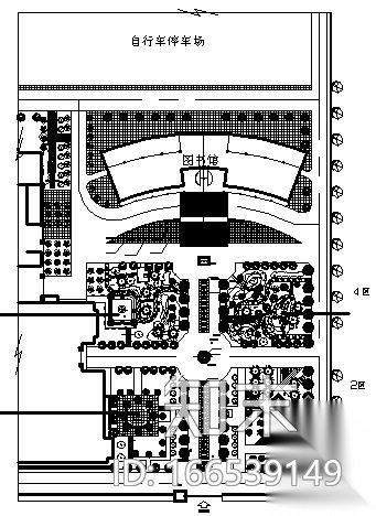 霸州中学图书馆前绿地景观施工图全套cad施工图下载【ID:166539149】