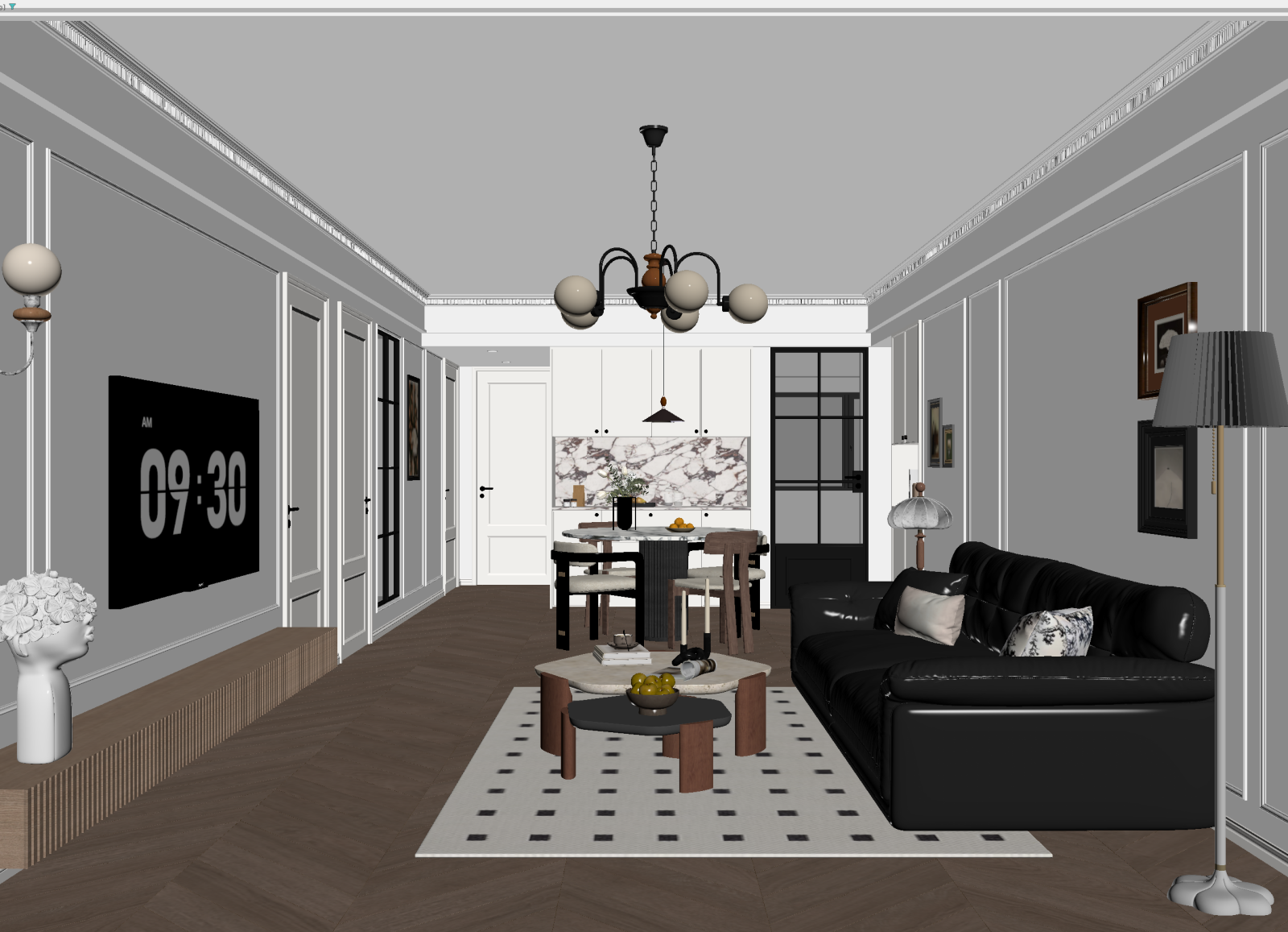 法式客餐厅3D模型下载【ID:1215106116】