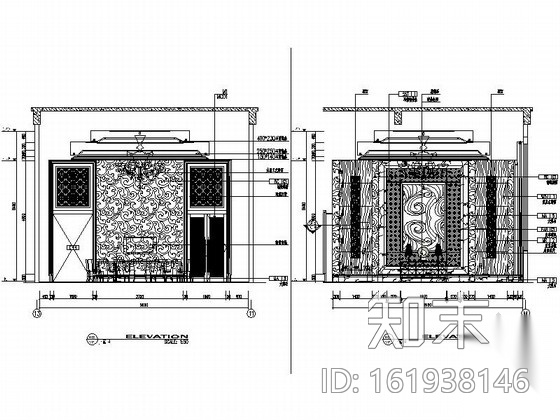 简欧风格酒店宴会厅室内装修图（含效果）cad施工图下载【ID:161938146】