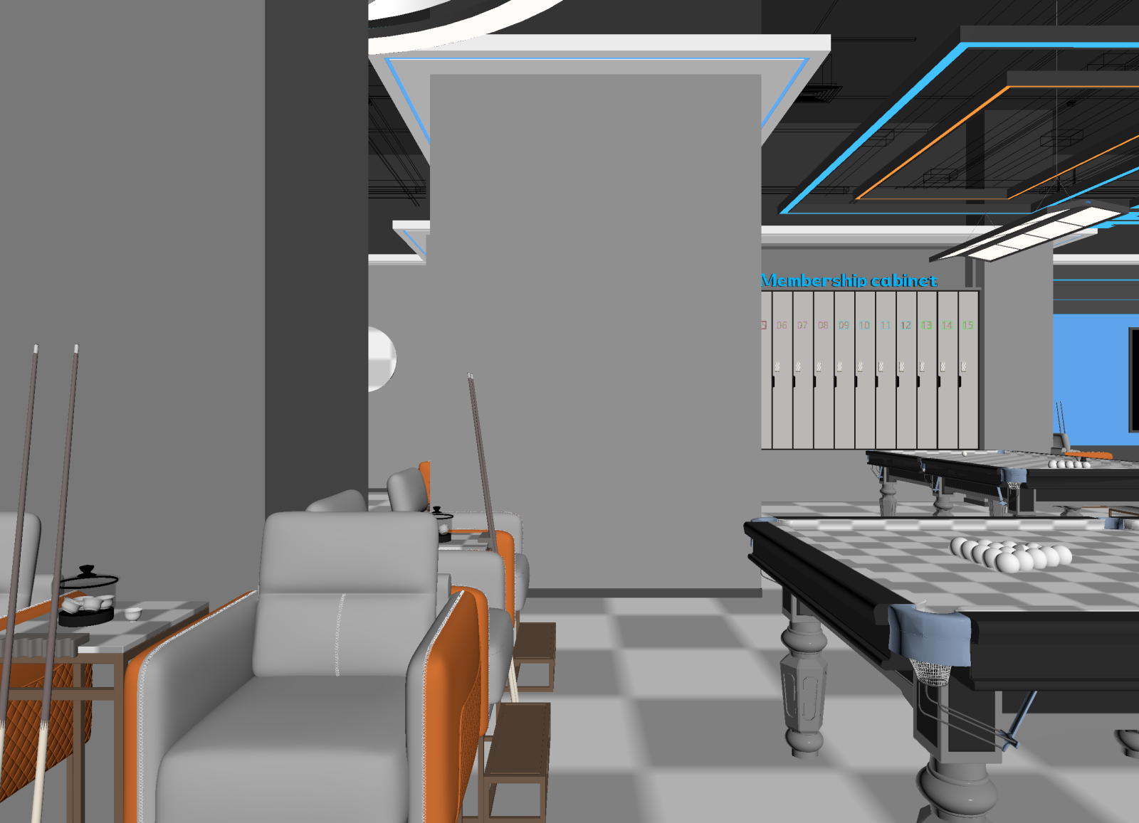 现代台球室3D模型下载【ID:1214317168】