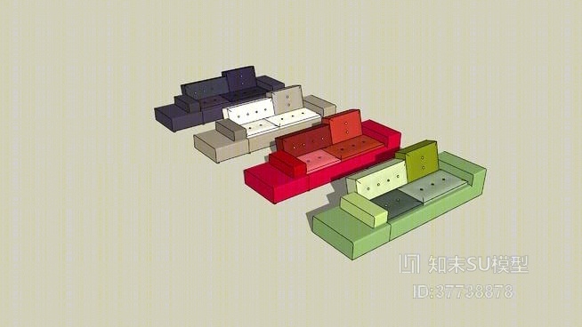 双人沙发SU模型下载【ID:37738878】