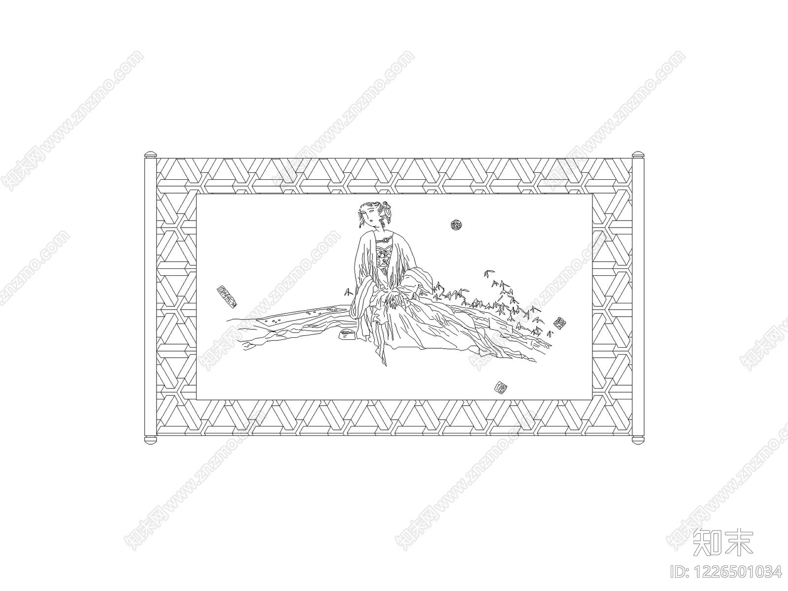 挂画cad施工图下载【ID:1226501034】