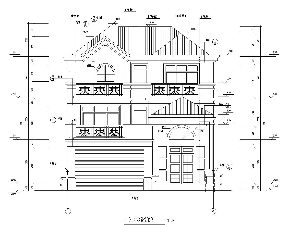 三层欧式建筑别墅方案文本（效果图+CAD）cad施工图下载【ID:166231178】