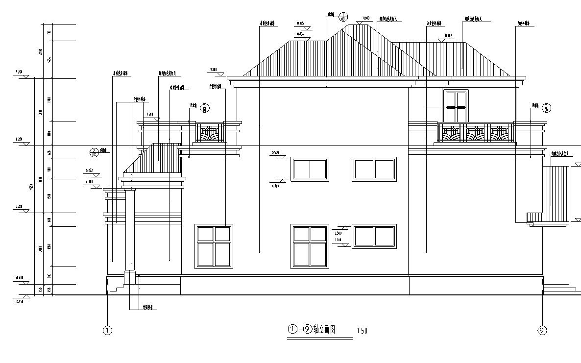 三层欧式建筑别墅方案文本（效果图+CAD）cad施工图下载【ID:166231178】