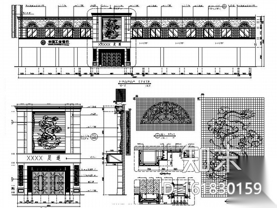 [江西]某时尚中式足道会馆室内装修施工图cad施工图下载【ID:161830159】