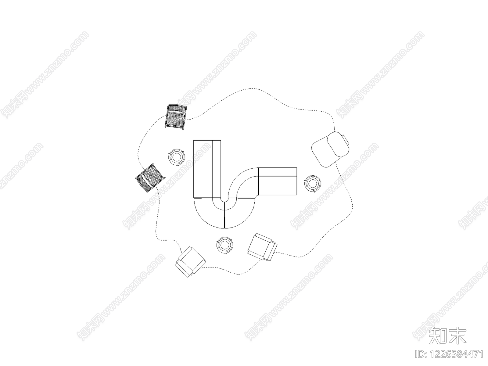 沙发cad施工图下载【ID:1226584471】