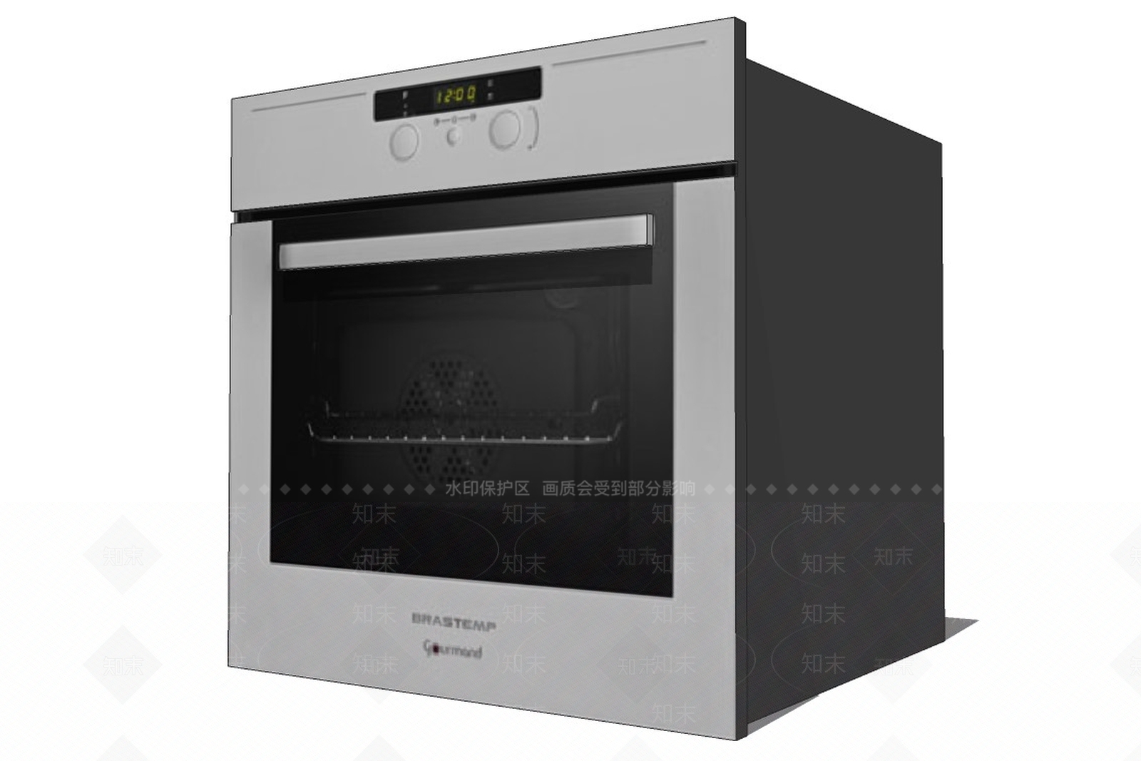 现代家用烤箱SU模型下载【ID:193268185】