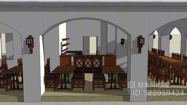 餐厅码头1SU模型下载【ID:522959424】