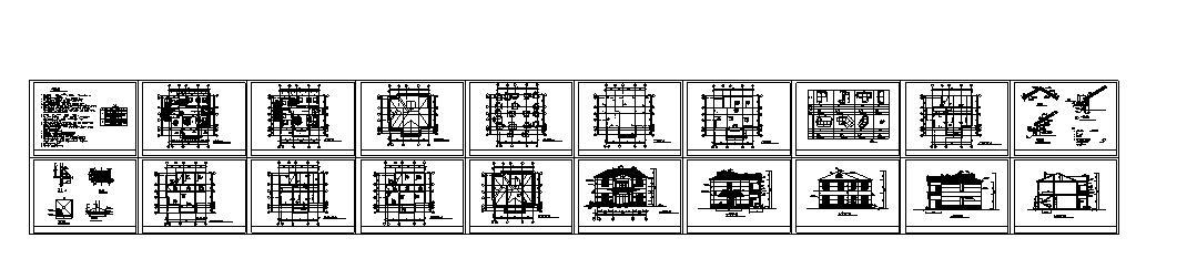 二层独栋别墅钢混结构设计文本（包含效果图+CAD）施工图下载【ID:149869148】