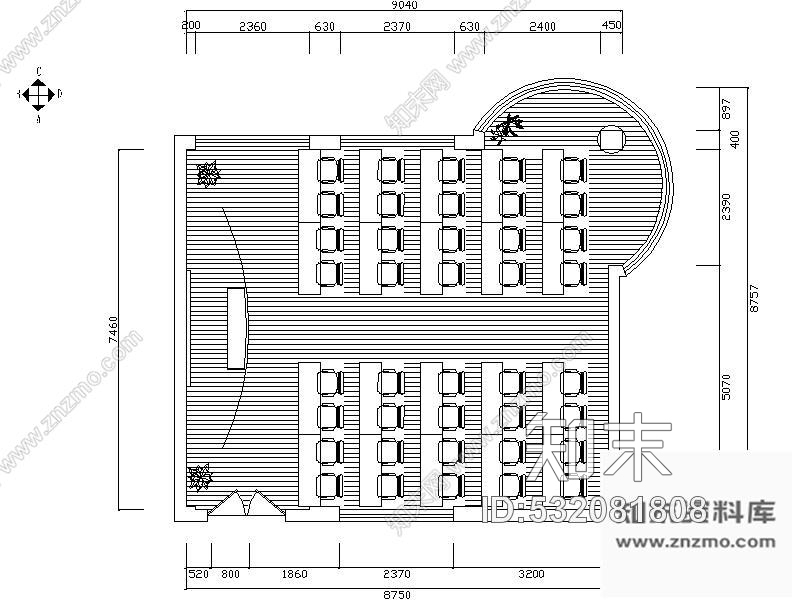 施工图某中学会议室装修图含效果cad施工图下载【ID:532081808】