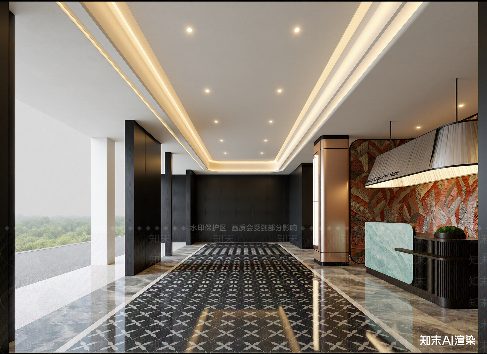 现代酒店大堂3D模型下载【ID:1215132378】