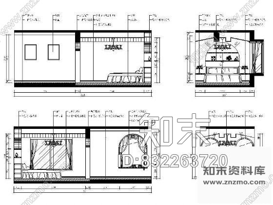 图块/节点欧式小卧立面设计cad施工图下载【ID:832263720】