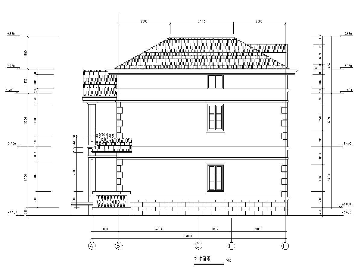 现代风格二层半独栋别墅建筑施工图设计施工图下载【ID:149889121】