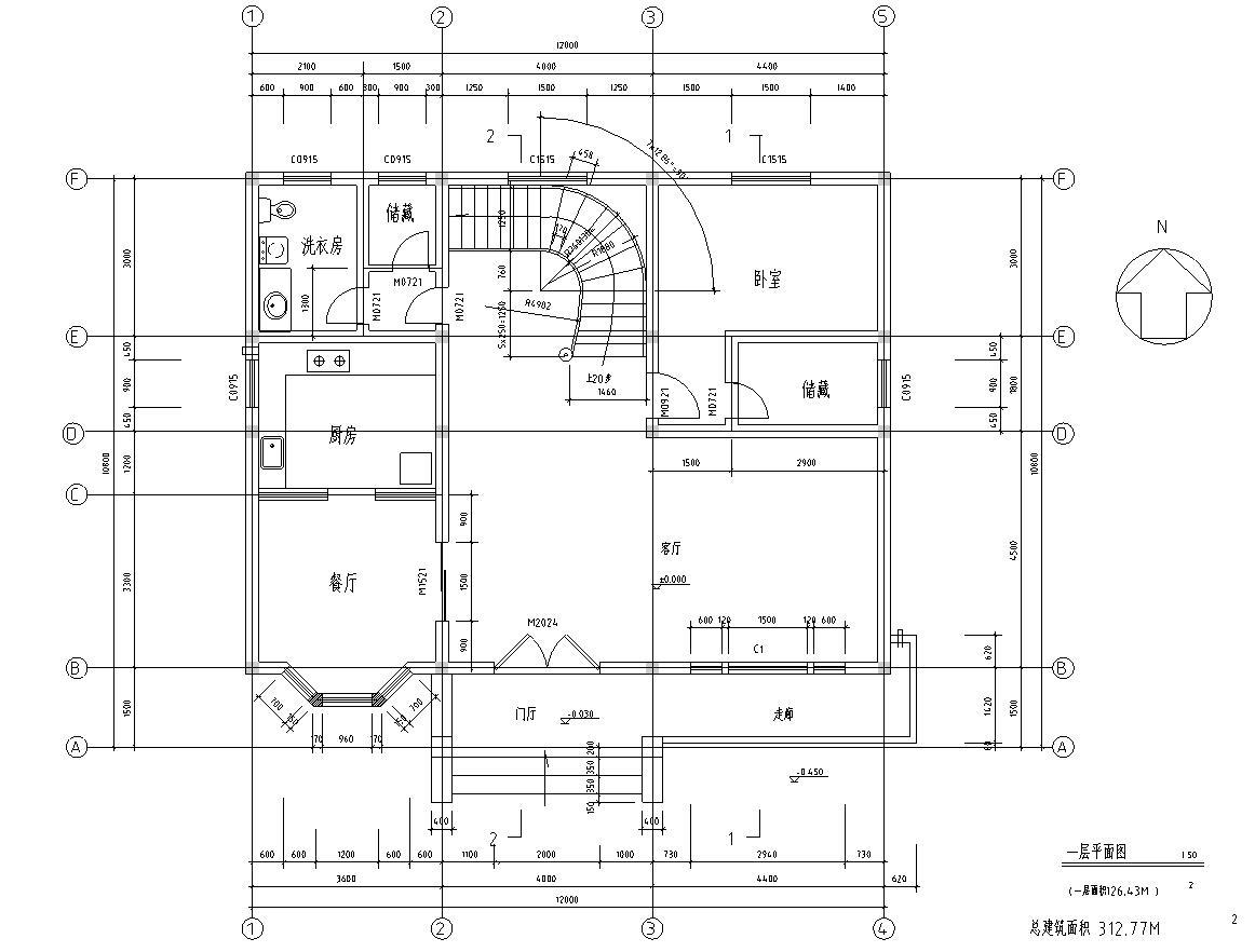 现代风格二层半独栋别墅建筑施工图设计施工图下载【ID:149889121】