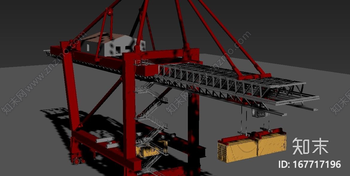 货物起重机码头港口起重机CG模型下载【ID:167717196】