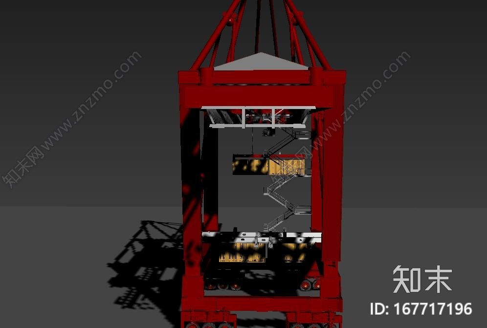 货物起重机码头港口起重机CG模型下载【ID:167717196】