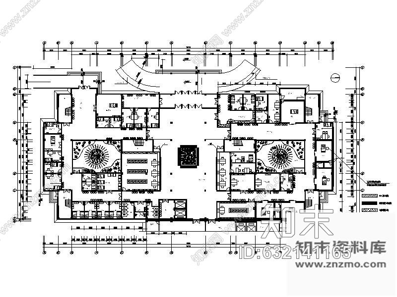 施工图简洁式某中医院室内装修图cad施工图下载【ID:632141165】