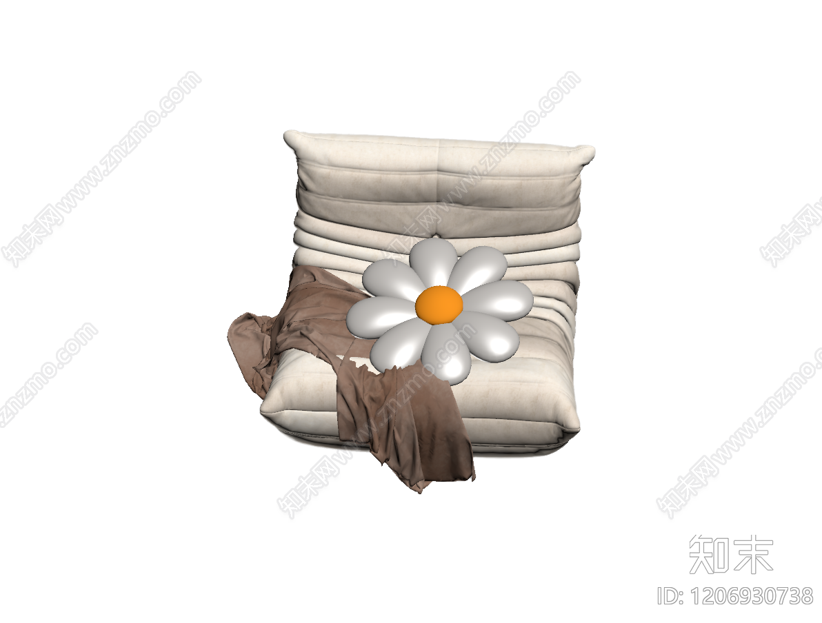 花朵靠垫沙发3D模型下载【ID:1206930738】