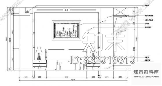 图块/节点床头墙面立面图块9cad施工图下载【ID:832319813】