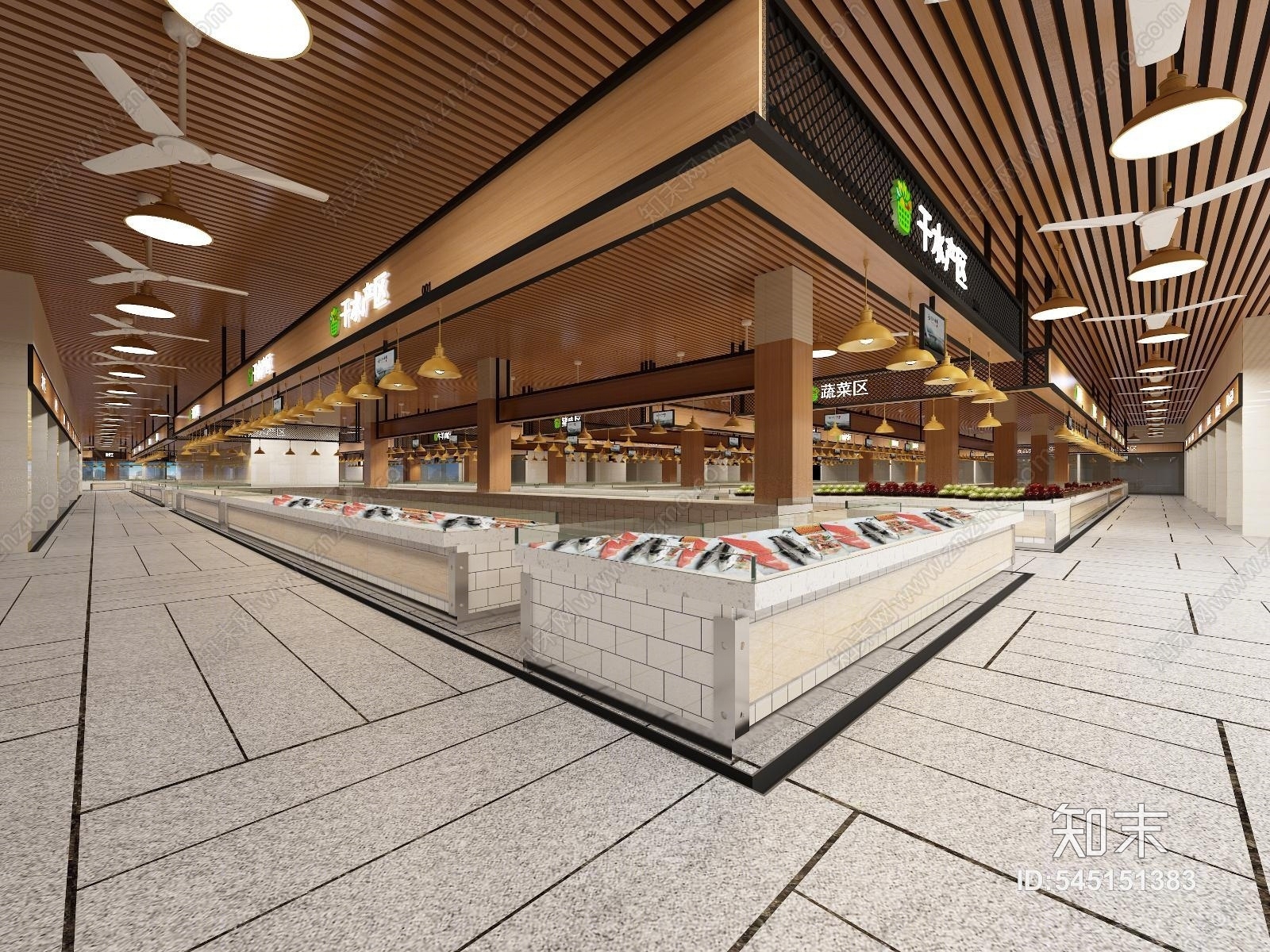 新中式菜市场3D模型下载【ID:545151383】