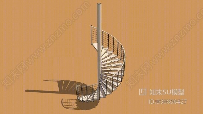 螺旋楼梯SU模型下载【ID:930806427】