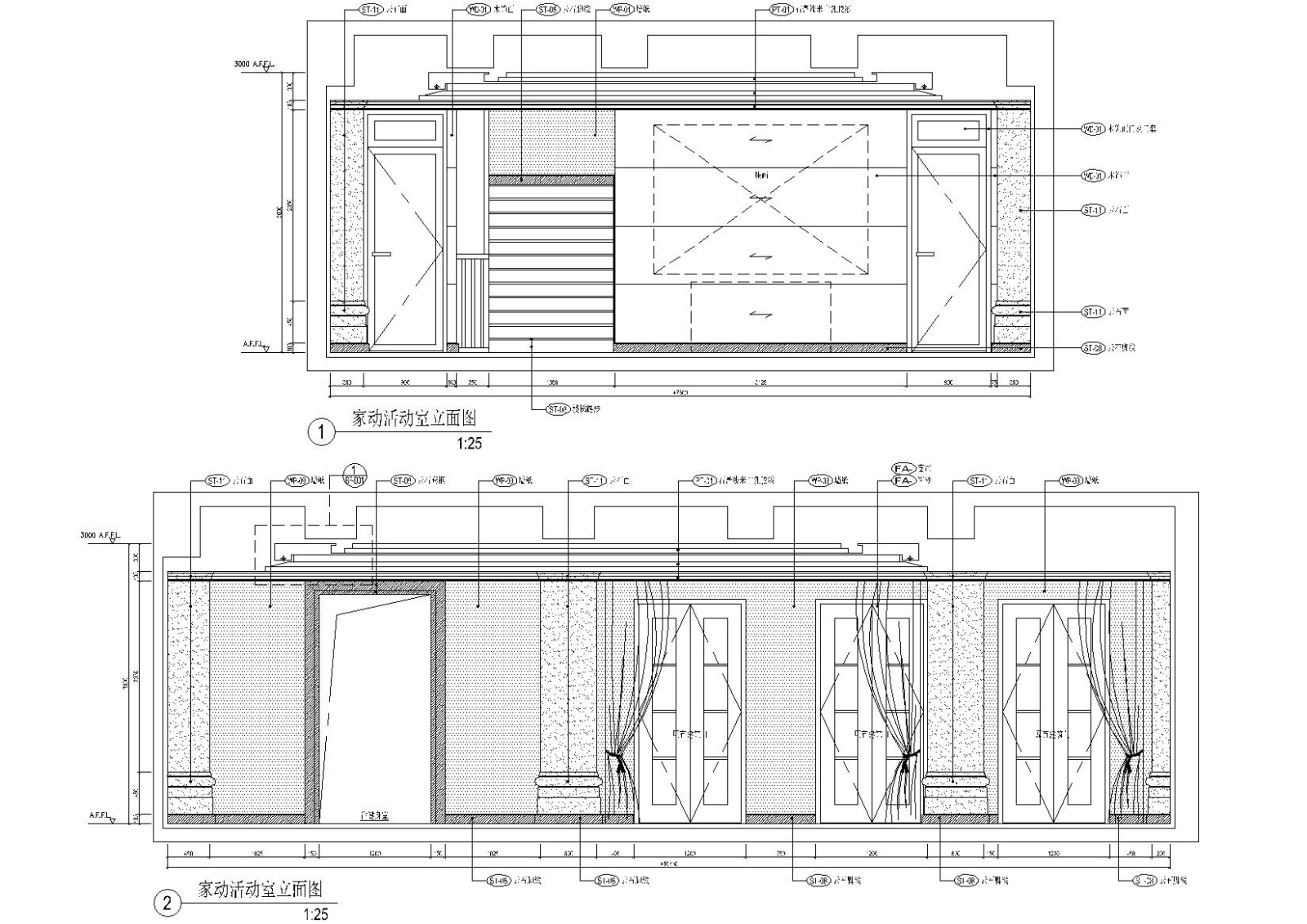 [重庆]​红鼎别墅样板房C1C3施工图+效果图cad施工图下载【ID:160386148】