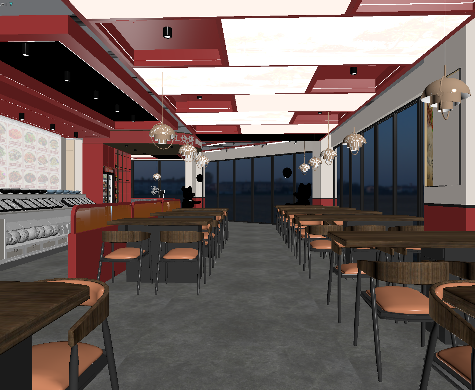 工业风快餐店3D模型下载【ID:1214357292】