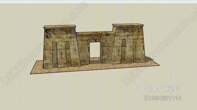 埃及神庙入口SU模型下载【ID:934631114】