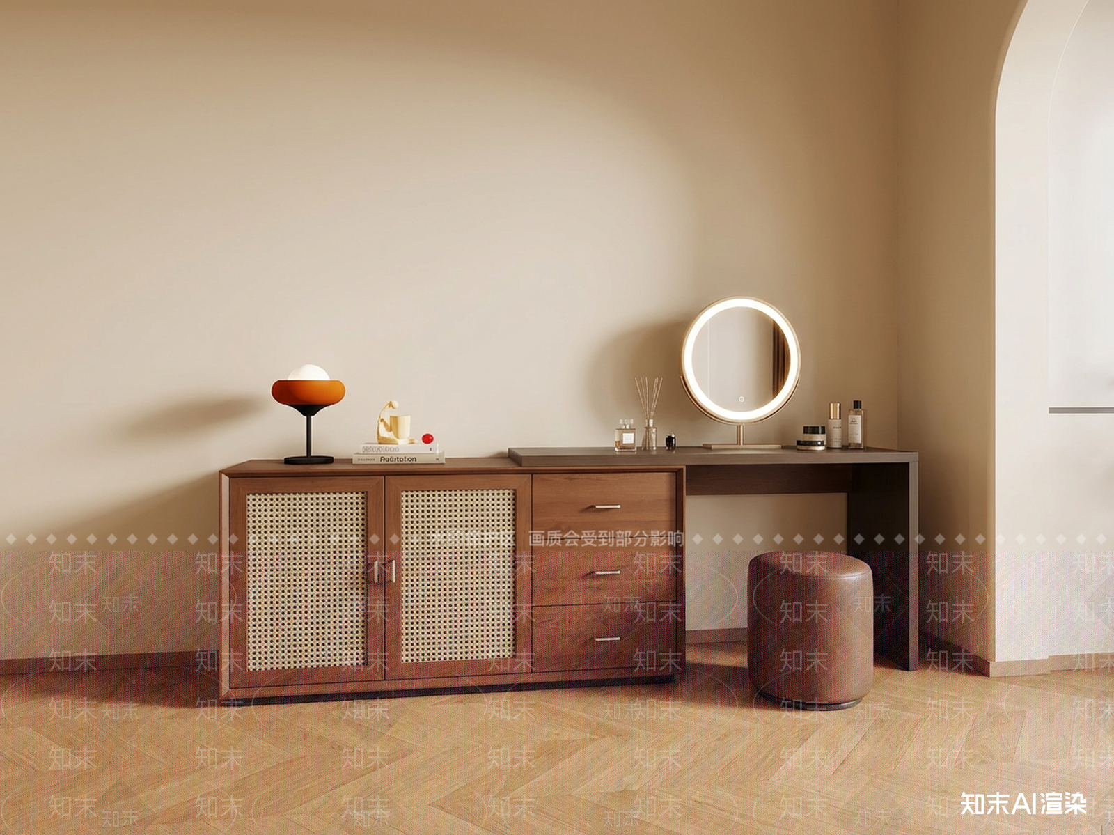 组合式梳妆台（含斗柜）梳妆台3D模型下载【ID:1227274695】
