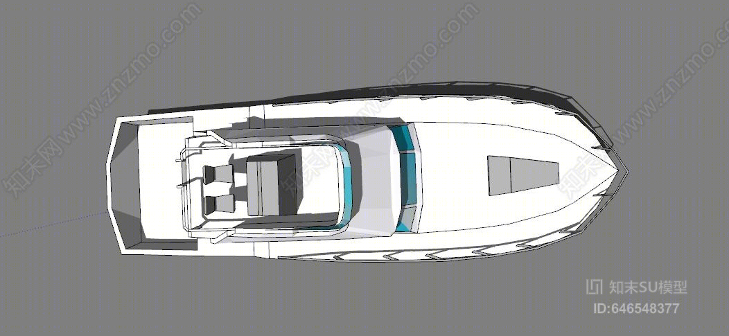 现代旅游快艇SU模型下载【ID:646548377】