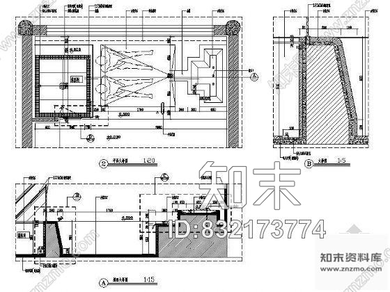 图块/节点酒店客房淋浴池详图施工图下载【ID:832173774】