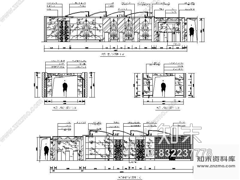 图块/节点电梯厅立面图Ⅱcad施工图下载【ID:832237778】