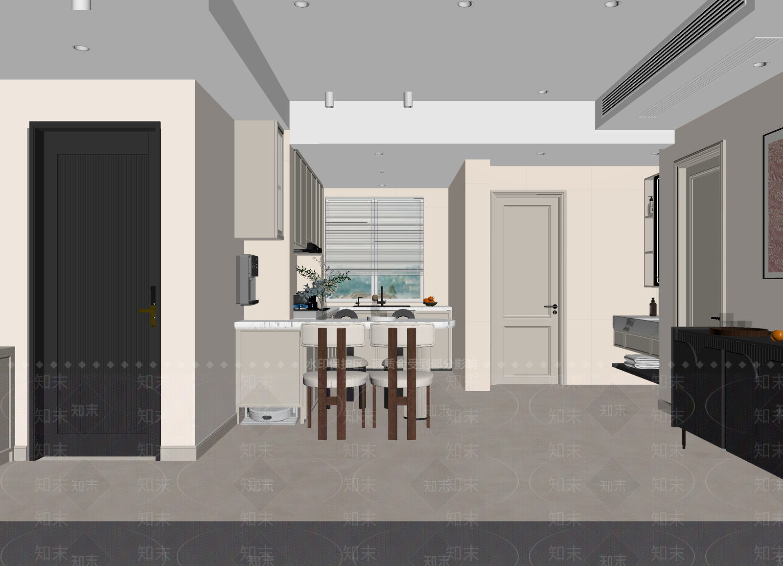 法式开放式厨房3D模型下载【ID:1215038074】