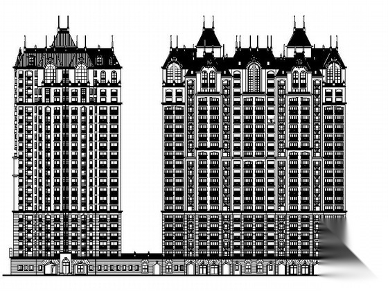 [安徽]某欧式小区规划及单体住宅楼施工图（知名设计院）施工图下载【ID:166326132】