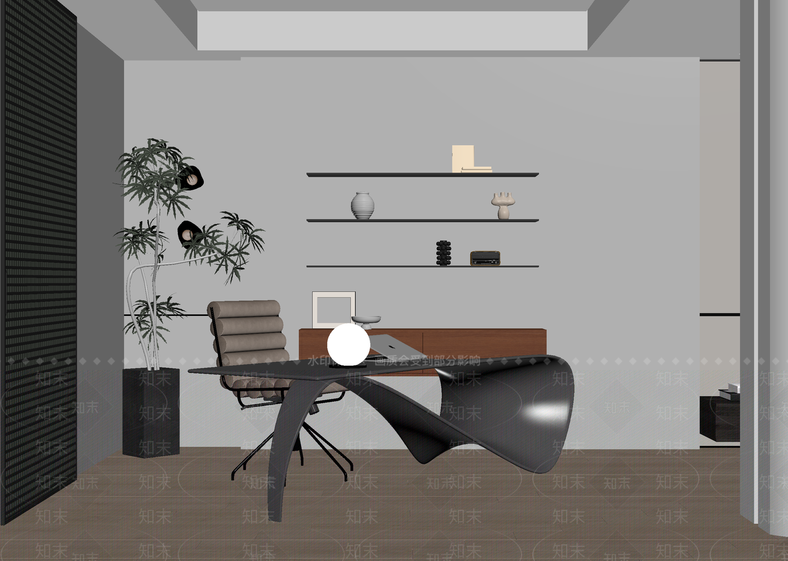 现代书房3D模型下载【ID:1214701649】