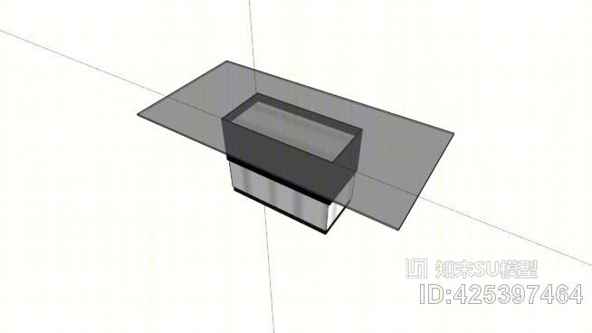 长方形餐桌SU模型下载【ID:425397464】