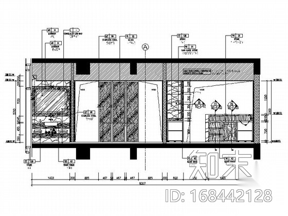 [南京]高档四星级酒店标准房室内装修施工图cad施工图下载【ID:168442128】