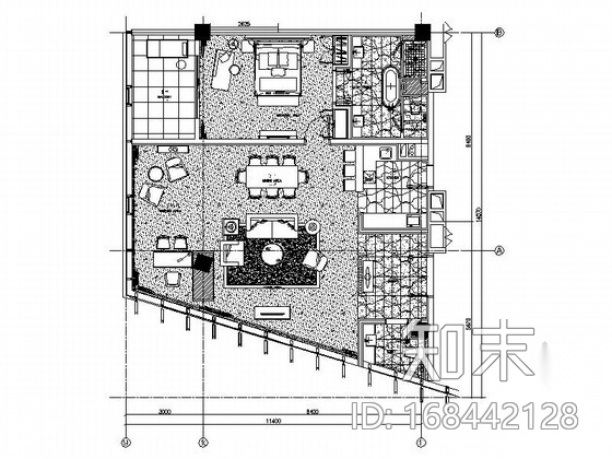 [南京]高档四星级酒店标准房室内装修施工图cad施工图下载【ID:168442128】