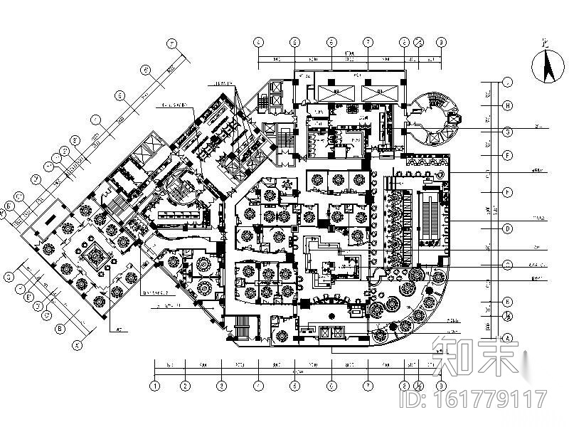 传统高档中餐厅施工图cad施工图下载【ID:161779117】