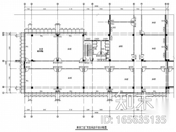 [浙江]五层办公楼玻璃幕墙工程施工图（含幕墙计算书cad施工图下载【ID:165635135】