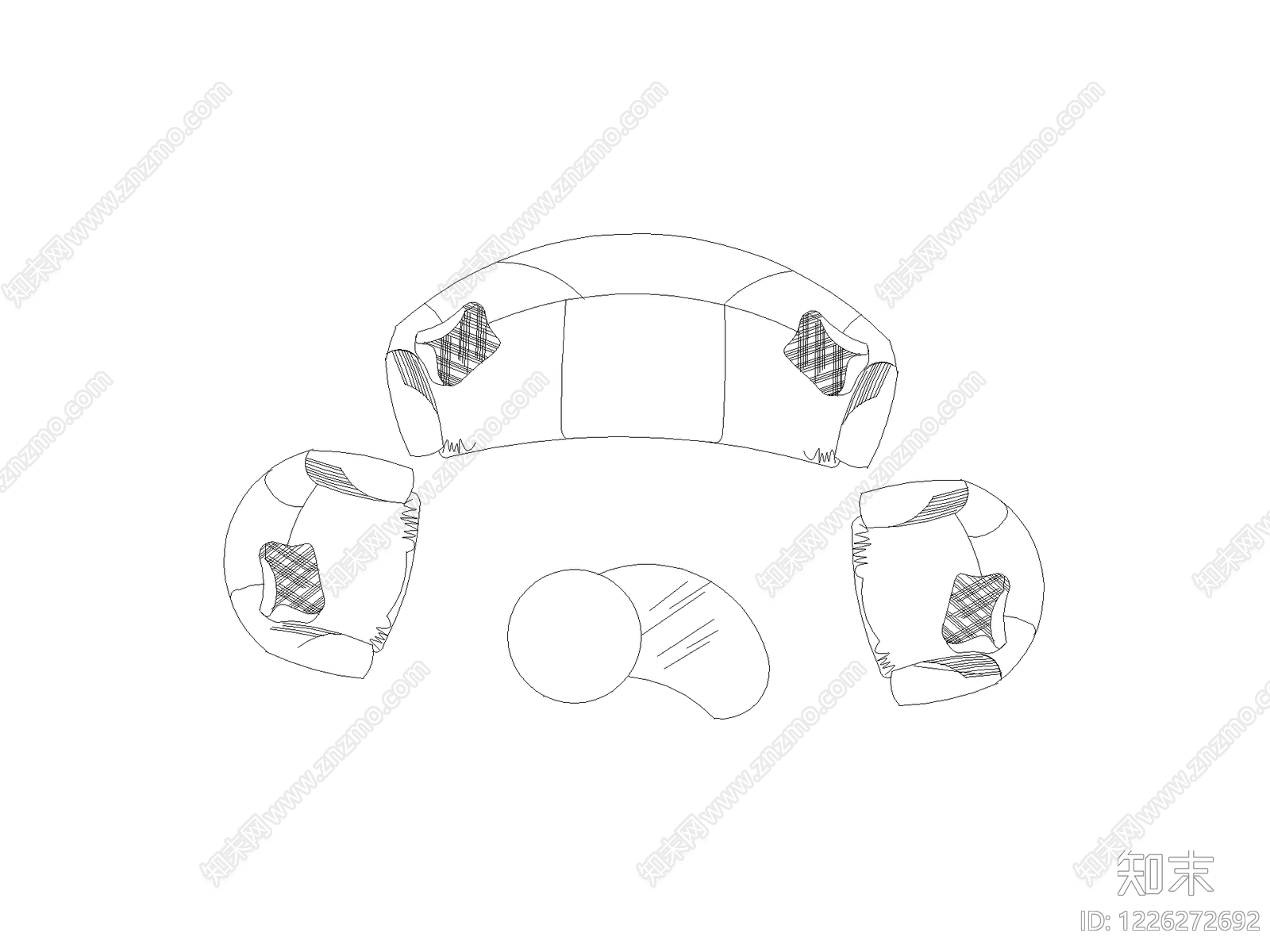 沙发cad施工图下载【ID:1226272692】