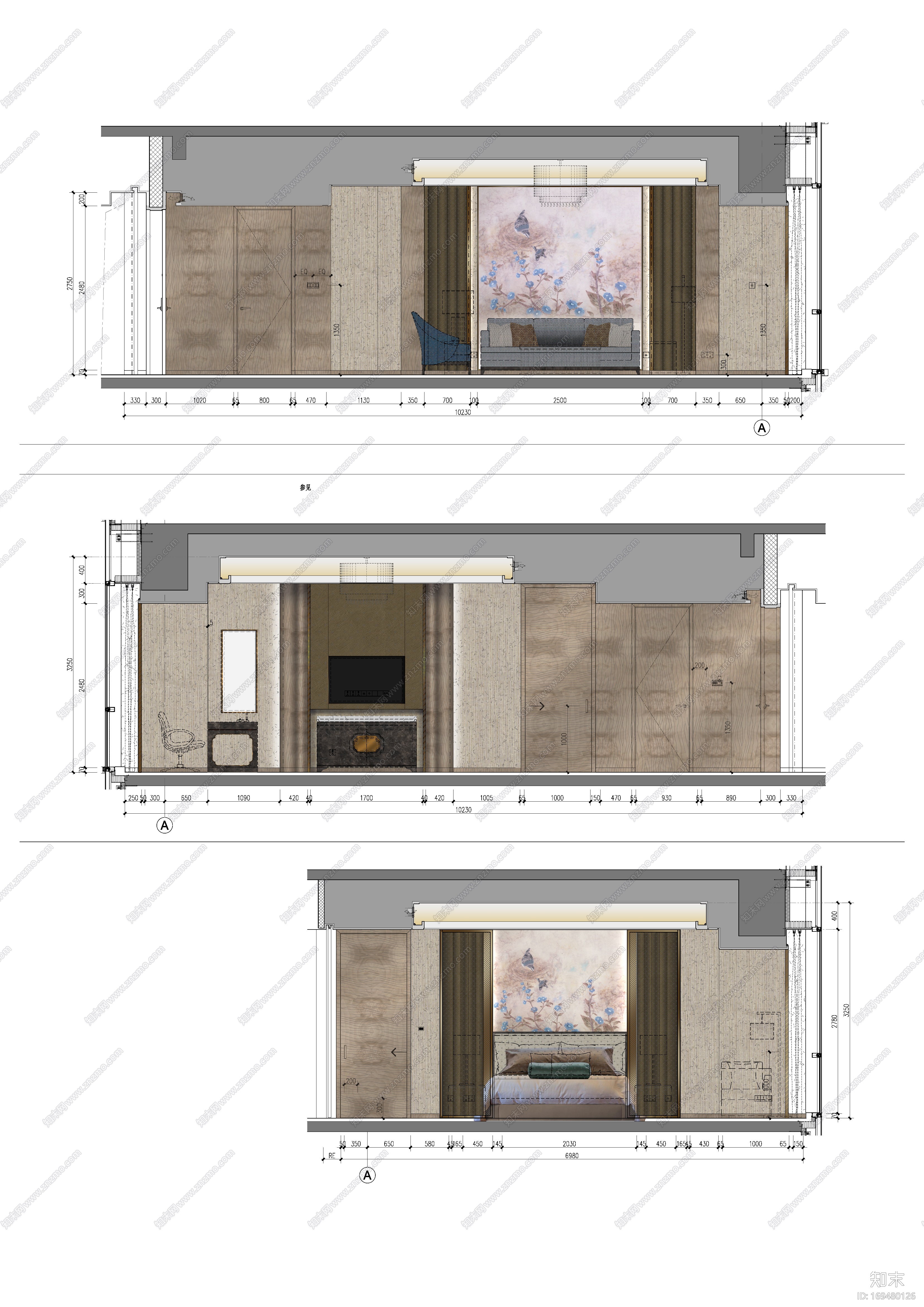 万达设计--郑州万达文华酒店(样板房区域)20150216cad施工图下载【ID:169480126】
