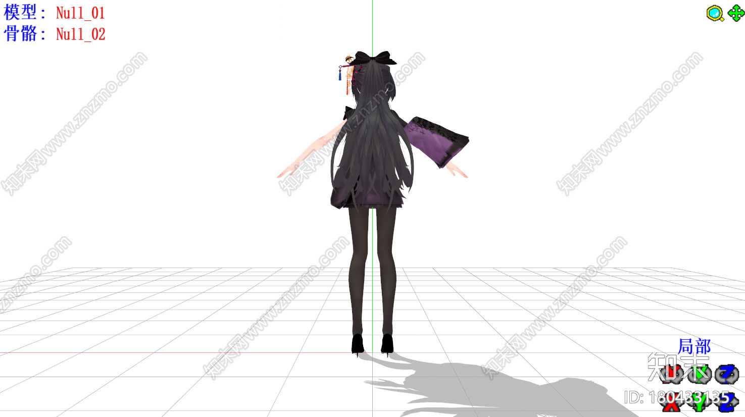 洛天依短尾和服mmd模型下载【ID:180433135】