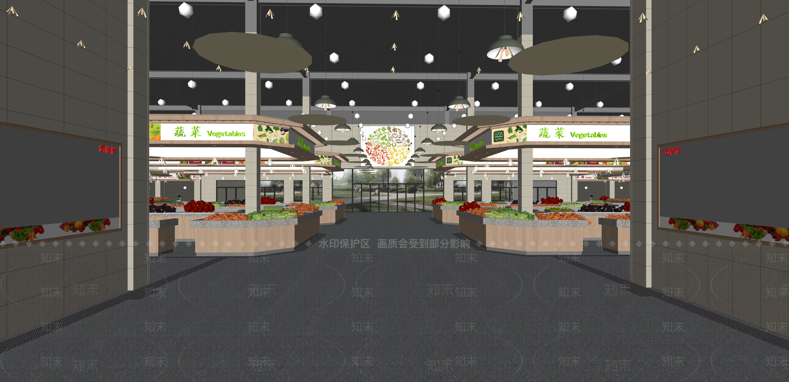 现代超市SU模型下载【ID:1215207169】