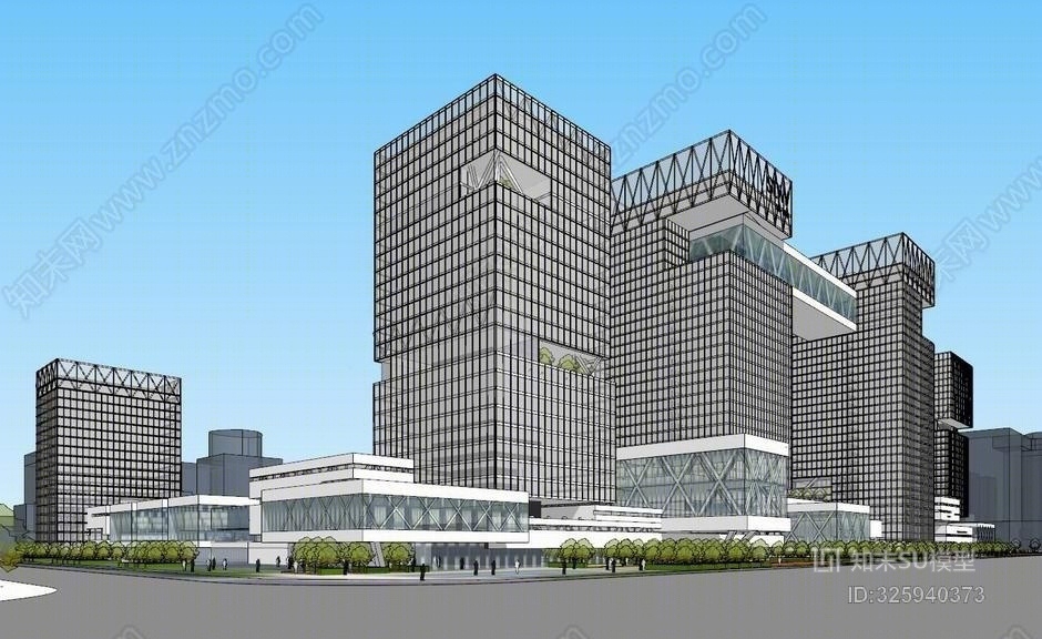 高科产业园SU模型下载【ID:325940373】