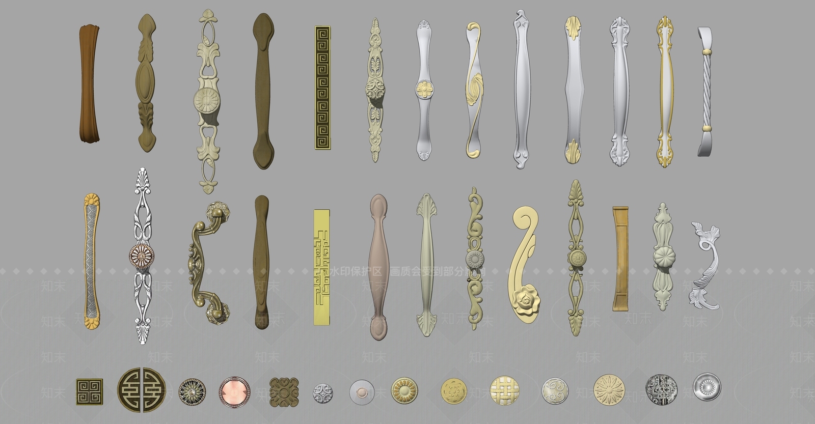 欧式金属门拉手SU模型下载【ID:188558188】