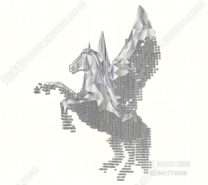 飞马雕塑SU模型下载【ID:641774639】