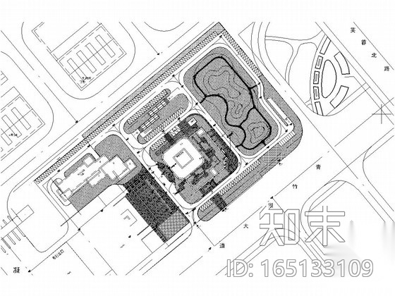 [长沙]物流中心商务写字楼景观工程施工图施工图下载【ID:165133109】