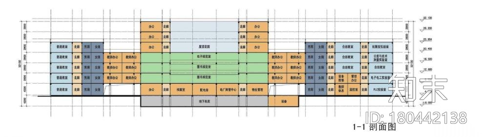 [上海]高层现代风格廊道式中等职业学校建筑设计方案文本施工图下载【ID:180442138】