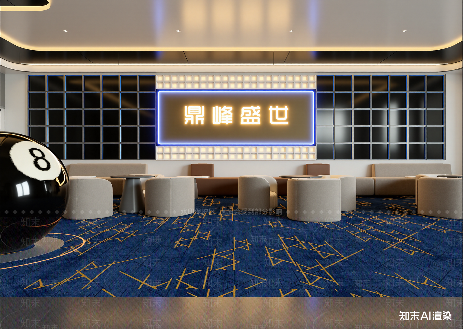 现代台球室3D模型下载【ID:1214750407】